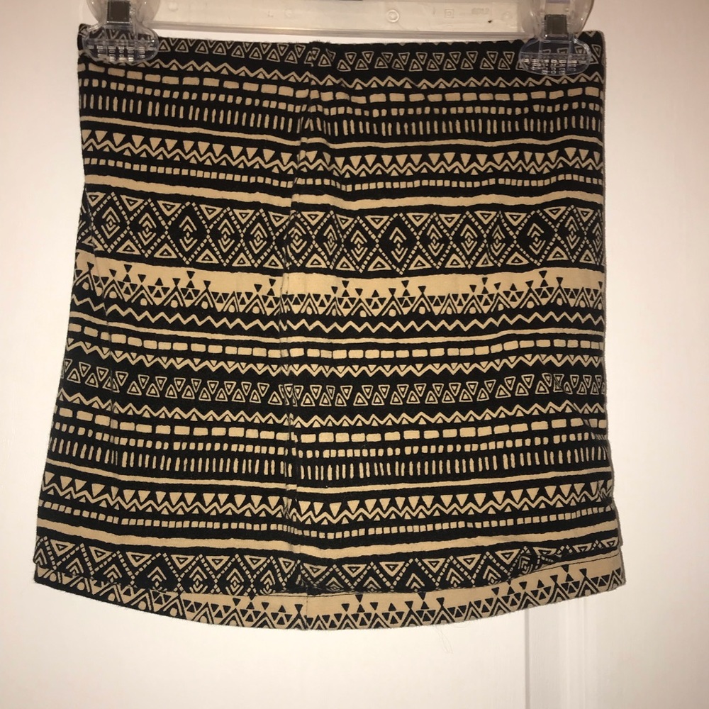 black and cream skirt
